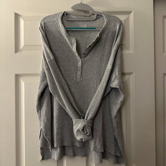 Aerie American Eagle Grey Henley Size Large - Picture 1 of 3